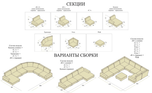 Диван Michelangelo Ральф модульный на VALLES.TOP