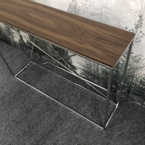 Консоль Intelligent Design Wilson line silver американский орех на VALLES.TOP