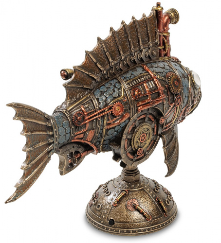 Статуэтка Veronese Рыба-удильщик в стиле стимпанк, с подсветкой на VALLES.TOP