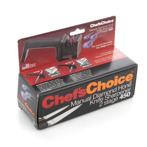 Точилка Chef'sChoice CC450 для ножей механическая, двухуровневая, черная на VALLES.TOP