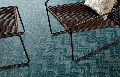 Пол Bolon Missoni Zigzag cyan плетеный, виниловый, 2000х25000х3 мм на VALLES.TOP