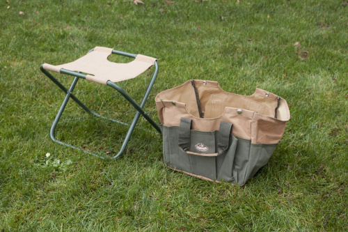 Стул Esschert Design Gardentools садовый с сумкой для инструментов, коричневый на VALLES.TOP
