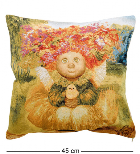 Подушка Artangels Ангел-хранитель жизни, гобеленовая, 45х45 см на VALLES.TOP
