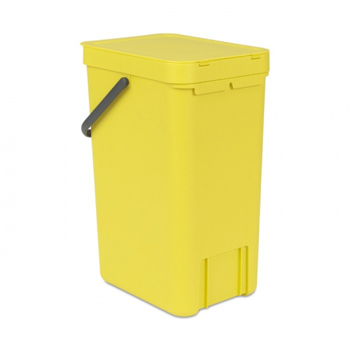 Ведро Brabantia Sort & Go мусорное, встраиваемое, желтое, 16 л на VALLES.TOP