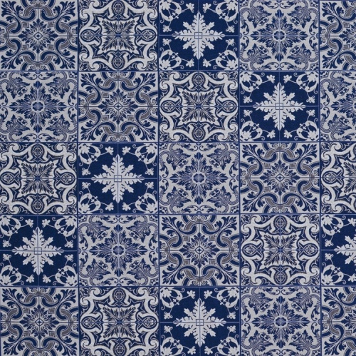 Ткань Galleria Arben Balenciaga HL-AZULEJOS 001 BLUE на VALLES.TOP