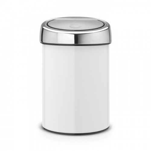 Бак Brabantia Touch Bin New мусорный, белый, 3 л на VALLES.TOP