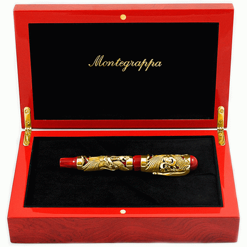 Ручка Montegrappa Eternal bird Phoenix gold M перьевая на VALLES.TOP