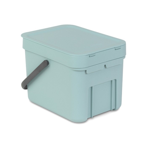 Ведро Brabantia Sort & Go мусорное, встраиваемое, мятное, 6 л на VALLES.TOP