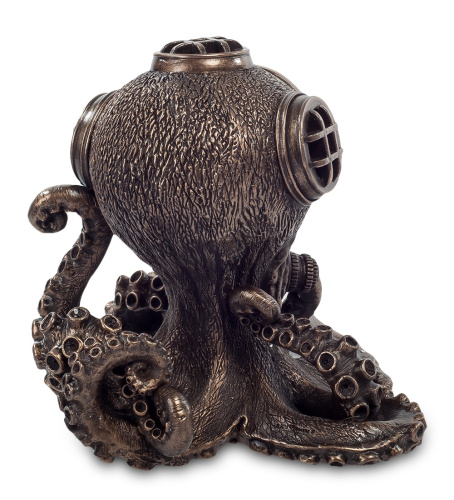 Статуэтка-часы Veronese Осьминог в стиле стимпанк на VALLES.TOP