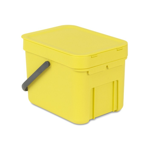 Ведро Brabantia Sort & Go мусорное, встраиваемое, желтое, 6 л на VALLES.TOP