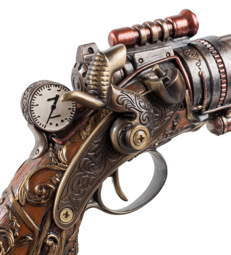 Статуэтка Veronese Револьвер в стиле стимпанк, на подставке на VALLES.TOP