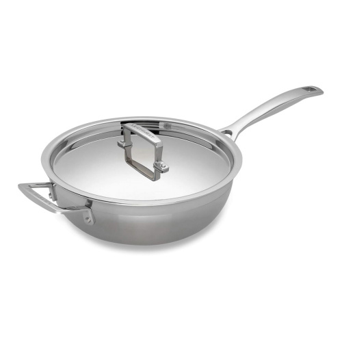 Сковорода Le Creuset с крышкой, с антипригарным покрытием, нержавеющая сталь, 24 см на VALLES.TOP