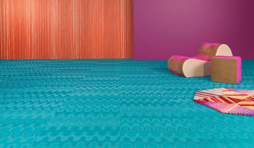 Пол Bolon Missoni Optical Turquoise плетеный, виниловый, 2000х25000х3 мм на VALLES.TOP