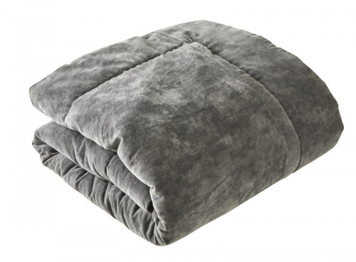 Покрывало Blanc des Vosges Byzance Anthracite серое, бархат на VALLES.TOP