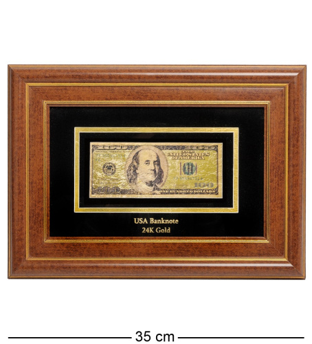 HB-001 Панно Gold Leaf "Банкнота 100 USD (доллар) США" на VALLES.TOP