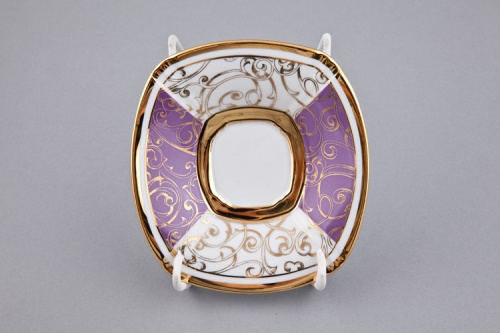Сервиз Rudolf Kämpf Empire мокко кофейный, фиолетовый, с позолотой, на 6 персон на VALLES.TOP