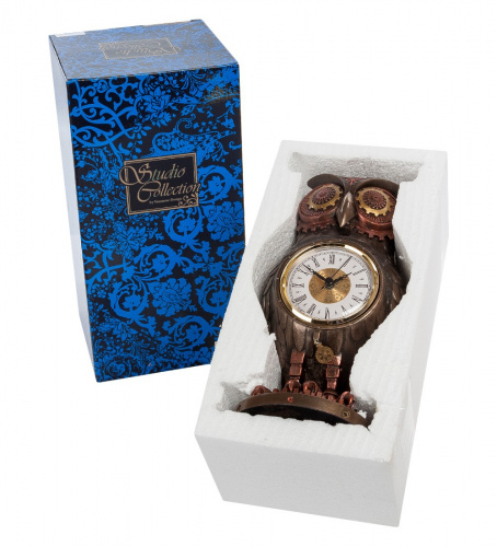 Статуэтка-часы Veronese Сова WS-186 в стиле стимпанк на VALLES.TOP