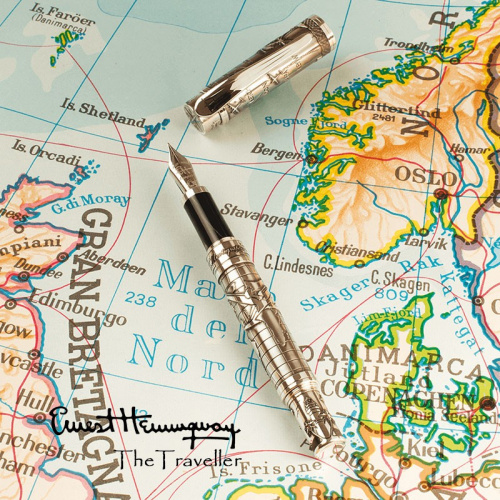 Ручка Montegrappa Ernest Hemingway Traveller silver шариковая на VALLES.TOP