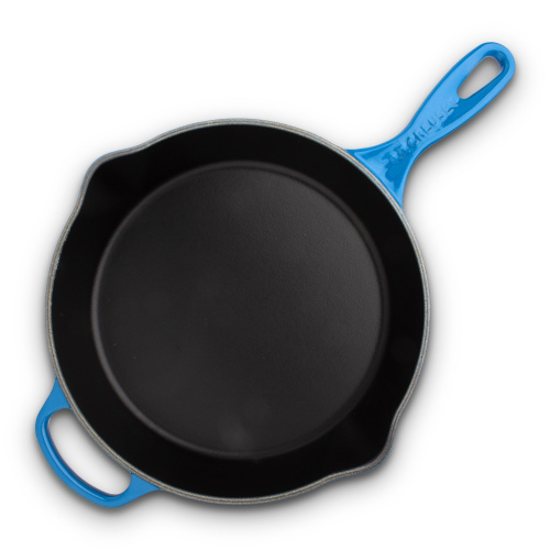 Сковорода Le Creuset с желобом чугунная, эмалированная, синяя, 26 см на VALLES.TOP