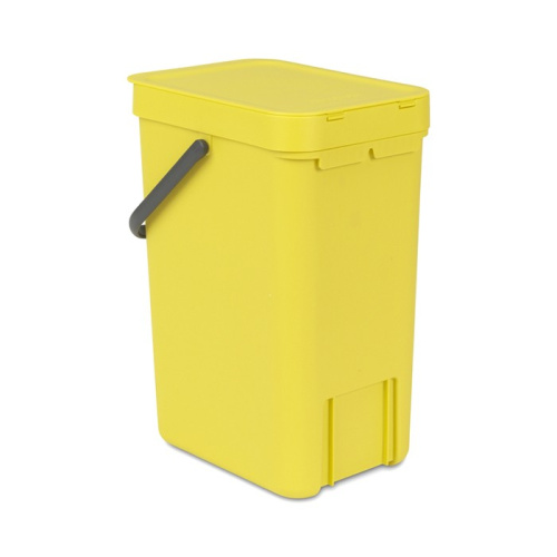 Ведро Brabantia Sort & Go мусорное, встраиваемое, желтое, 12 л на VALLES.TOP