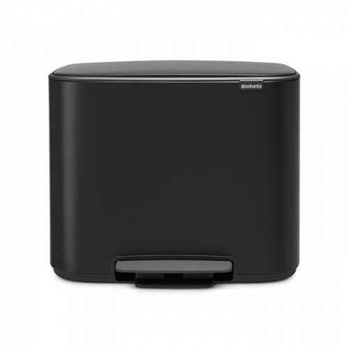 Бак Brabantia Pedal Bin Bo мусорный, черный матовый, 11+23 л на VALLES.TOP