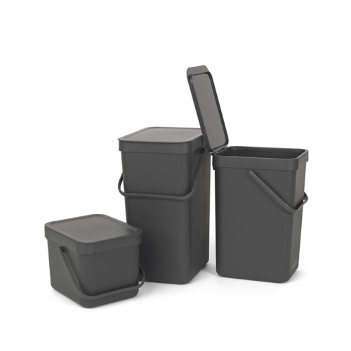 Ведро Brabantia Sort & Go мусорное, встраиваемое, серое, 16 л на VALLES.TOP