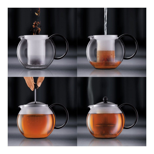 Чайник Bodum Assam заварочный с прессом черный 1 л на VALLES.TOP
