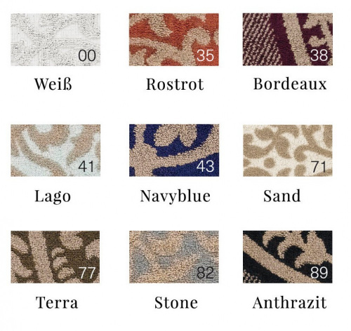 Коврик Leitner Leinen Rosetta для ванной бордовый на VALLES.TOP