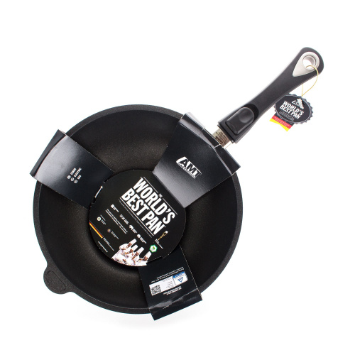Вок AMT Frying Pans со съемной ручкой, диаметр 28 см, 2,2 л на VALLES.TOP