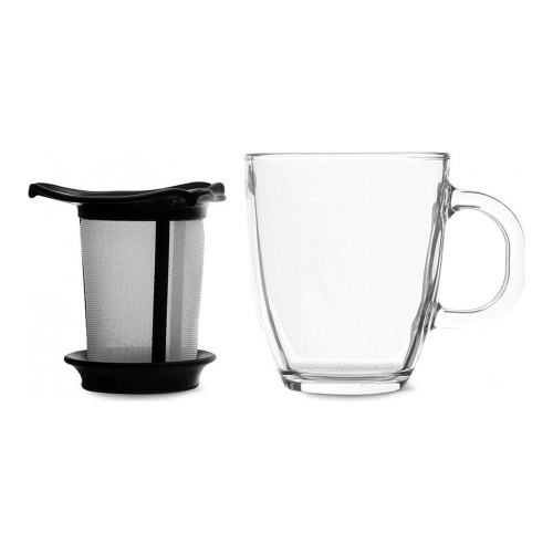 Кружка с фильтром BODUM YO-YO, 0.35л, цвет черный на VALLES.TOP