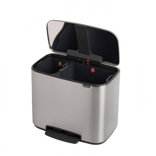 Бак Brabantia Pedal Bin Bo мусорный, стальной матовый, FPP, 11+23 л на VALLES.TOP
