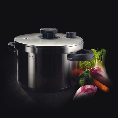 Скороварка CRISTEL Alto с ручками, со вставкой для приготовления на пару, диаметр 24 см, 6 л на VALLES.TOP