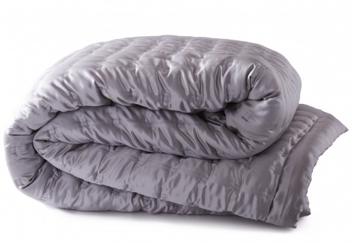 Покрывало Gingerlily Windsor silver grey шелковое, 270х270 см на VALLES.TOP