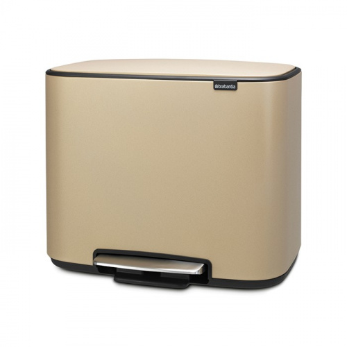Бак Brabantia Pedal Bin Bo мусорный, минерально-золотой, 11+23 л на VALLES.TOP