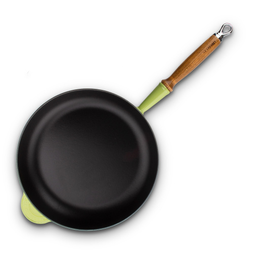 Сковорода Le Creuset чугунная, эмалированная, зеленая, 28 см на VALLES.TOP