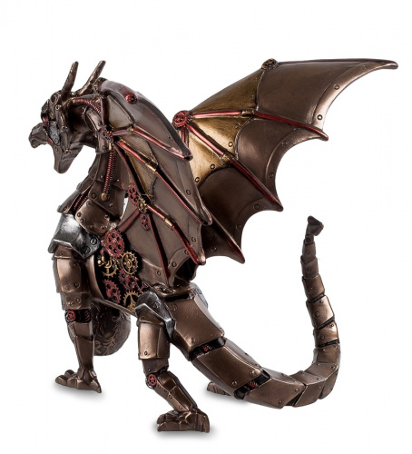 Статуэтка Veronese Дракон с шаром в стиле стимпанк на VALLES.TOP