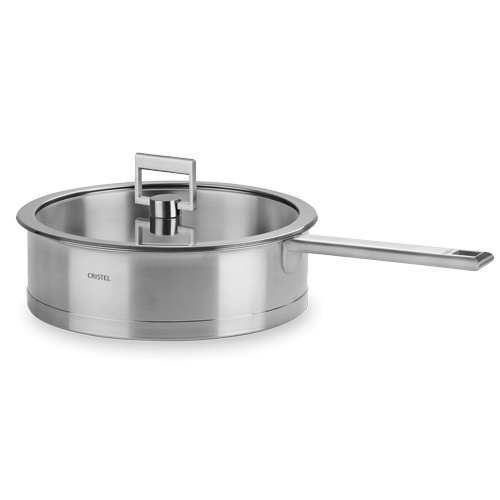 Сотейник CRISTEL Strate fixed handle с ручкой, со стеклянной крышкой, диаметр 24 см, 3,3 л на VALLES.TOP