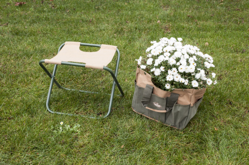Стул Esschert Design Gardentools садовый с сумкой для инструментов, коричневый на VALLES.TOP