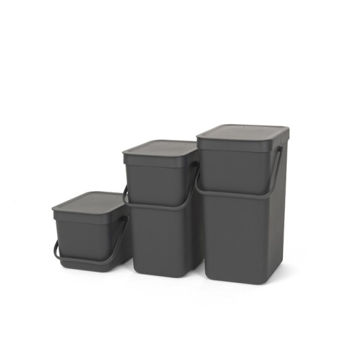 Ведро Brabantia Sort & Go мусорное, встраиваемое, серое, 16 л на VALLES.TOP