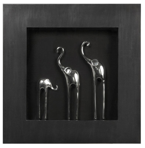 Панно Mart Gallery Три слона с черной рамой на VALLES.TOP