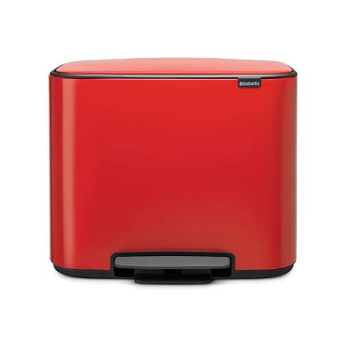 Бак Brabantia Pedal Bin Bo мусорный, пламенно-красный, 3х11 л на VALLES.TOP