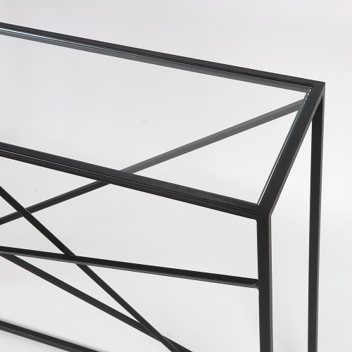 Консоль Intelligent Design Wilson line black прозрачное стекло на VALLES.TOP