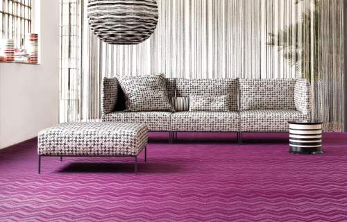 Пол Bolon Missoni Zigzag aubergine плетеный, виниловый, 2000х25000х3 мм на VALLES.TOP