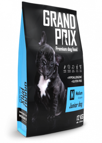 Корм Grand Prix Medium Junior для щенков собак средних пород, 12 кг на VALLES.TOP