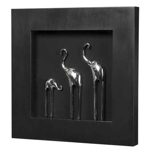 Панно Mart Gallery Три слона с черной рамой на VALLES.TOP