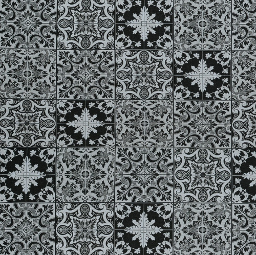 Ткань Galleria Arben Balenciaga HL-AZULEJOS 002 BLACK на VALLES.TOP