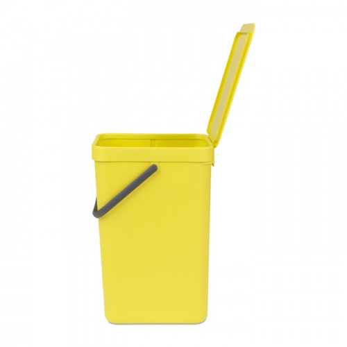 Ведро Brabantia Sort & Go мусорное, встраиваемое, желтое, 16 л на VALLES.TOP