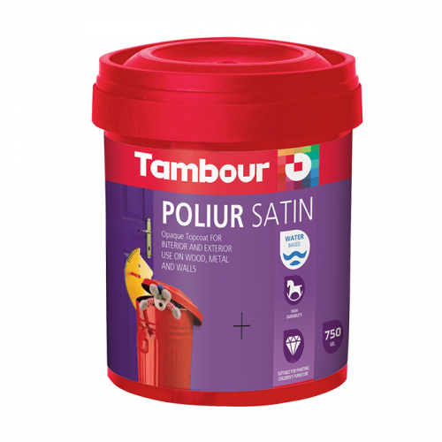 Эмаль Tambour Poliur Satin Water Based по дереву и металлу, акриловая, отделочная на VALLES.TOP
