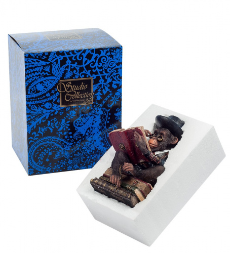 Статуэтка Veronese Обезьяна с книгой WS-194 в стиле стимпанк на VALLES.TOP