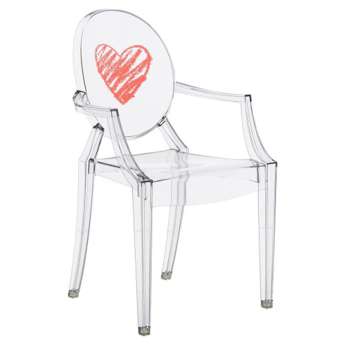 Стул Kartell Lou Lou Ghost детский, кристалл, с рисунком на VALLES.TOP